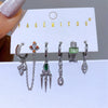 6pcs Cubic Zircon Crystal Pendant Dangle Earrings Set for Women Platinum Plated Party Gift Jewelry - Image 4
