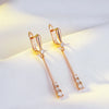 Rose Gold Color Long Dangle Earrings For Women Daily Jewelry Bride Wedding Zircon Earrings Gift - Image 5