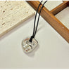 Jewelry Heart Necklace Black Wax Rope Charm Irregular Metal Pendant Necklaces Clavicle Chain for Couple Birthday Gift - Image 11
