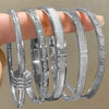 Yupsk Titanium Steel Couple's Bracelet Shiny Zircon Inlaid Stainless Steel Bangles Gold/Silver Color Female Jewelry Gift - Image 2