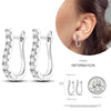 Silver Women Hoop Earrings Gifts For Girl U Rhombic Shape Geometric Lines Zircon Earring - Image 19