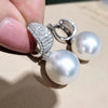 CZ Imitation Pearl Earrings for Women Silver Color Temperament Elegant Lady Earrings Wedding Party Jewelry - Image 1