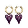 Acrylic Resin Leopard Heart Pendant Hoop Earrings Woman Gold Color Thick Stainless Steel Ear Buckle Female Jewelry - Image 15