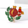 Rhinestone Pomegranate Brooches for Women Unisex Enamel Fruit Pins Office Party Friend Gifts Jewelry Accessories - Image 5