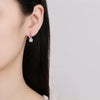 Silver Yellow/Pink/Clear Zircon Stud Earrings For Women Bridal Wedding Silver Jewelry - Image 2