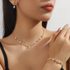 Wave Style Jewelry Sets for Women Claw Chain Zircon Choker Necklace Earrings Bracelet Bridal Wedding Party Jewelry Sets - Image 8