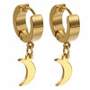 2pcs Women Men's Stainless Steel Dropping Earrings Black/Silver Color Star Moon Gothic Punk Rock Style - Image 12