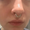Titanium Ear Nose Rings Pierc Pear and Heart Shaped CZ Ring Hoop Hinged Clicker Labret Tragus Earring Body Piercing - Image 2