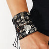 Bracelet Viking Bracelet For Men Hand Bracelets Woven Skull Hand Jewelry Adjustable Leather Set viking man bracelet - Image 6