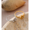 Size 6789 Stainless Steel Flower Simple Ring Gold Color Pvd Plated Spring Summer Chic Finger Jewelry - Image 4