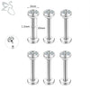 ZS 6-13PCS/LOT 16G Stainless Steel Lip Labret Piercing Set Crystal Monroe Lip Stud Ear Tragus Helix Cartilage Piercing 6/8/10mm - Image 10