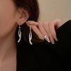 Letter D Asymmetric Long Tassel Zircon Earrings For Women Korean Sparkling Earrings Jewelry Party Gifts - Image 25