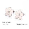 Cute Flower Sakura Stud Earrings for Women Stainless Steel Piercing Earrings Jewelry Birthday Valentine Gift - Image 12