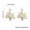 Stainless Steel Hoop Earrings for Women Girls White Brown Resin Gardenia Flower Dangle Earrings Design Jewelry Gifts - Image 6