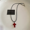Punk Gothic Red Glass Cross Heart Pendant Pearl Necklace For Women Men Hip Hop Y2K 90s Short Choker Charms Jewelry Accessories - Image 9
