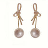 2 Sparkling Rhinestone Bow Imitation Pearl Tassel Earrings, Suitable for Women's Banquet Party Jewelry Gifts - Image 5
