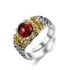 Thai Silver Mens Rings Vintage Punk Style Hip Hop Pythons Snake Eye Unique Crafts Red Ring Opening Adjustable Jewelry - Image 6