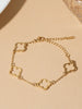 3Pcs Gold Plated Stainless Steel Bracelet Set Hollow Clover Chain Cubic Zirconia Tennis Bangle Elegant Jewelry For Women - Image 6