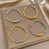 Greatera Light Twisted Steel Ball Gold Chain Bracelet Charm Two Tone Unique Artistic Men Women Bangle - Image 3