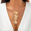Long Tassels Chest Chain with Leaves Pendants Necklace for Women Sweater Chain Accessories on Neck Jewelry Female - Image 1