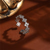 French jewelry gold plated flower zircon open ring elegant women's daily work accessory - Image 6