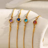 316L Stainless Steel Zircon December Birthstone Adjustable Bracelet Wrist Jewelry Women's Charm Bracelet - Image 4