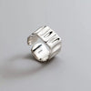 Bfclub Silver Rings For Women Men Jewelry Finger Adjustable Open Vintage Strip Ring For Party Birthday Gift - Image 1