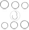 2/6PCS Seamless 316L Stainless Steel Classic Nose Rings for Men and Women Hoop Earrings Septum Helix Tragus Ear Piercing Jewelry - Image 3