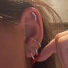 1PC Curved Cz Cartilage Stud Moon Leaf Helix Rook Conch Screw Back Earring Stainless Steel Ear Piercing Jewelry - Image 2