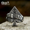 Creative Design Ace Of Spade Playing Card Ring For Men Punk Hip Hop Jewelry - Image 1