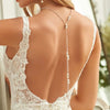 Stonefans Exquisite Pearl  Back Chain Necklace Body Jewelry for Women Sexy Back Chain Bride Wedding Accessories Backless Decor