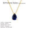 Stainless Steel Teardrop Pendant Necklace with Colorful Stone Details - Image 13