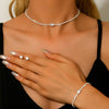 Simple Wave Style Jewelry Sets for Women Chocker Necklace Earrings Bridal Wedding Party Jewelry Sets - Image 17
