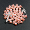 Faux Pearl Rosary-Style Necklace with Cross Pendant - Image 4