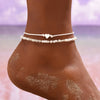 Boho Anklet Foot Colorful Beads Chain Summer Bracelet Heart Pendant Charm Anklet Sandals Barefoot Beach Foot Bridal Jewelry - Image 1