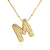 26 Letters Necklaces For Women Man Gold Color Alphabet Zircon Pendant Birthday Party Gift Jewelry - Image 18