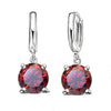 Silver Dangle Earrings CZ Crystal Big Round Earrings For Women Girls Gift Jewelry - Image 4