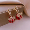 Christmas Red Zircon Crystal Bow Stud Earrings For Women Heart Shape Bowknot Christmas Earring Year Festival Jewelry - Image 22