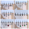 6pcs Cubic Zircon Crystal Pendant Dangle Earrings Set for Women Platinum Plated Party Gift Jewelry - Image 1