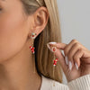 Moving Santa Claus Tassel Dangle Earrings for Women Christmas Tree Snowflake Asymmetric Long Earring Year Jewelry - Image 15