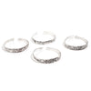 Antique Silver-Tone Open Cuff Bracelet with Snake and Floral Motifs - Image 11