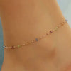 Bohemian Colorful Rhinestone Adjustable Anklet for Women Summer Beach Gold Color Thin Feet Chain Party Jewelry Accessories - Image 1