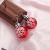 Christmas Snowflake Pattern Resin Bulb Drop Earrings Simple 3D Round Ball Dangle Earrings Holiday Jewelry Gifts For Women Men - Image 3