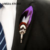 1 Pc Curved Feather Brooch Lapel Pin Handmade Groom Host Actor Wedding Party Stage Brooches Dress Suit Accessor - Image 6