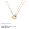 Stainless Steel Two Color Circle Glossy Pendant Women Necklace Party Favor Jewelry - Image 7