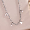 Letter Star Pendant Necklace For Women Simple Stainless Steel Chain Jewelry Accessory Gift - Image 2