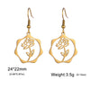 Birth Flowers Dangle Earrings Stainless Steel Gold Color Daisy Rose Snowdrop Women's Floral Earring Jewelry Birthday Gift - Image 23
