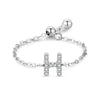 Silver 26 English Letters Adjustable Chain Finger Rings For Women Wedding Anniversary Jewelry - Image 32