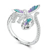Clover Adjustable Ring Silver Rotating Cherry Blossom Flower Open Rings For Women Wedding Jewelry Gift - Image 21