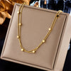 316L Stainless Steel 2 In 1 Small Cube Chains Necklace For Women Gold Silver Color Girls Choker Party Jewelry Gifts - Image 7